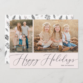 Tarjeta Festiva Elegante caligrafía de escritura simple 2 vacacion