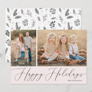 Tarjeta Festiva Elegante caligrafía de escritura simple 2 vacacion