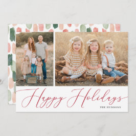 Tarjeta Festiva Elegante caligrafía de escritura simple 2 vacacion