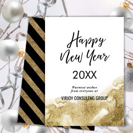 Tarjeta Festiva Elegante Caligrafía Festive Gold Purpurina Corpora