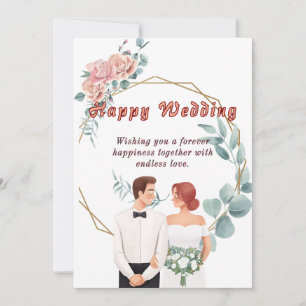 Tarjeta Festiva Elegante carta de deseos de boda
