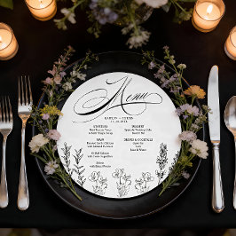 Tarjeta Festiva Elegante carta de flores silvestres oscuras