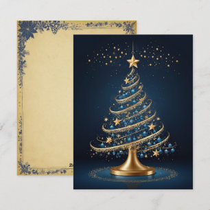 Tarjeta Festiva Elegante carta de velas y regalo de árbol de Navid