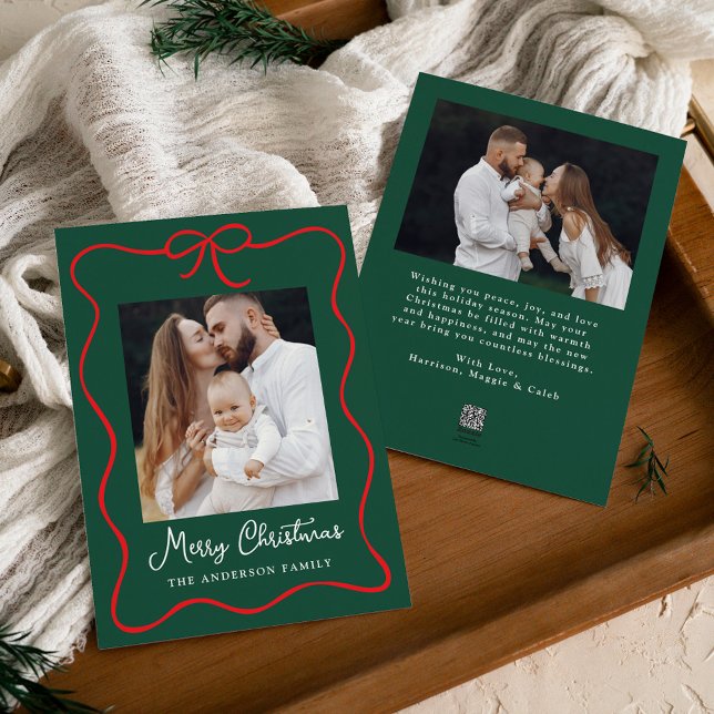 Tarjeta Festiva Elegante cinta de vaca roja verde 2 foto (Subido por el creador)