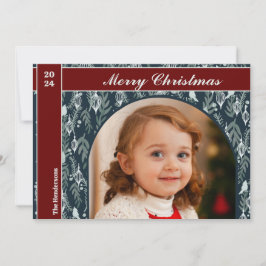 Tarjeta Festiva Elegante Cinta Roja Moderna Navidades de fotografí