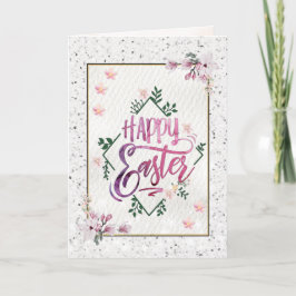 Tarjeta Festiva Elegante Clásico Feliz Día de Pascua