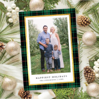 Elegante Classic Green Tartan Gold Frame Photo