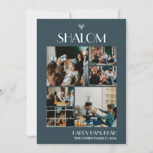 Tarjeta Festiva Elegante collage de fotos de la familia Shalom Han