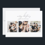 Tarjeta Festiva Elegante Collage de fotos FERRY CHRISTMAS 3<br><div class="desc">Elegante Tarjeta de vacaciones de Collage de fotos FERY NAVIDAD 3. Esta elegante tarjeta incluye un collage de fotos de 3 fotos en la parte delantera y 3 en la parte trasera con texto y fondo personalizado.</div>