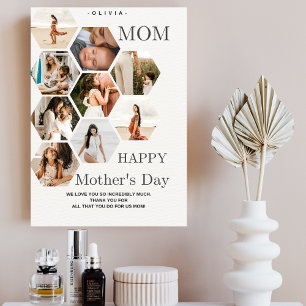 Tarjeta Festiva Elegante Collage de fotos materno