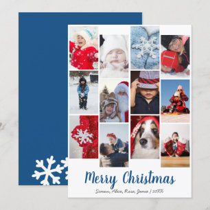 Tarjeta Festiva Elegante Collage de fotos Personalizado navideño