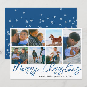 Tarjeta Festiva Elegante Collage de fotos Personalizado navideño