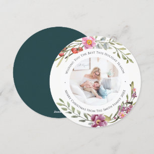 Tarjeta Festiva Elegante color de agua rosado peonés moderno con f