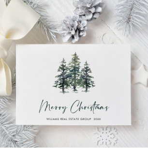 Tarjeta Festiva Elegante Compañía de Navidades de Pino