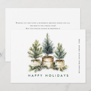 Tarjeta Festiva Elegante Compañía de Navidades de Pino