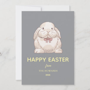 Tarjeta Festiva Elegante conejo simple moderno foto feliz Pascua