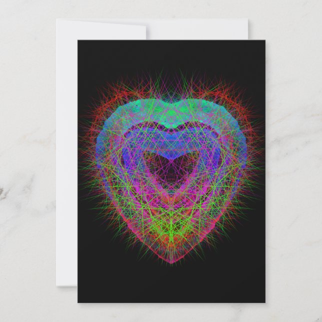 Tarjeta Festiva Elegante corazón purpurina de San Valentín (Anverso)