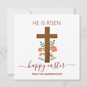 Tarjeta Festiva Elegante Cruz Cristiana de la Calligrafía de Pascu