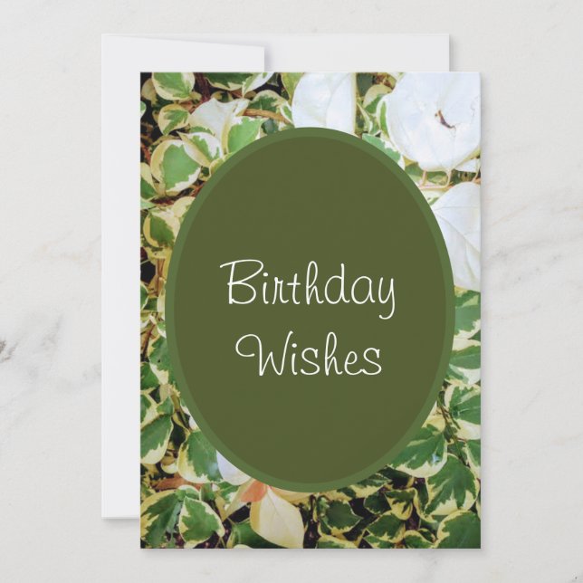 Tarjeta Festiva Elegante deseo de cumpleaños verde  (Anverso)
