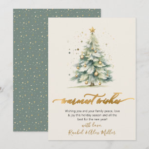 Tarjeta Festiva Elegante Deseos Más Agradables No Fotos Árbol De N