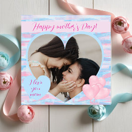 Tarjeta Festiva Elegante Día de la Madre con foto personalizada de