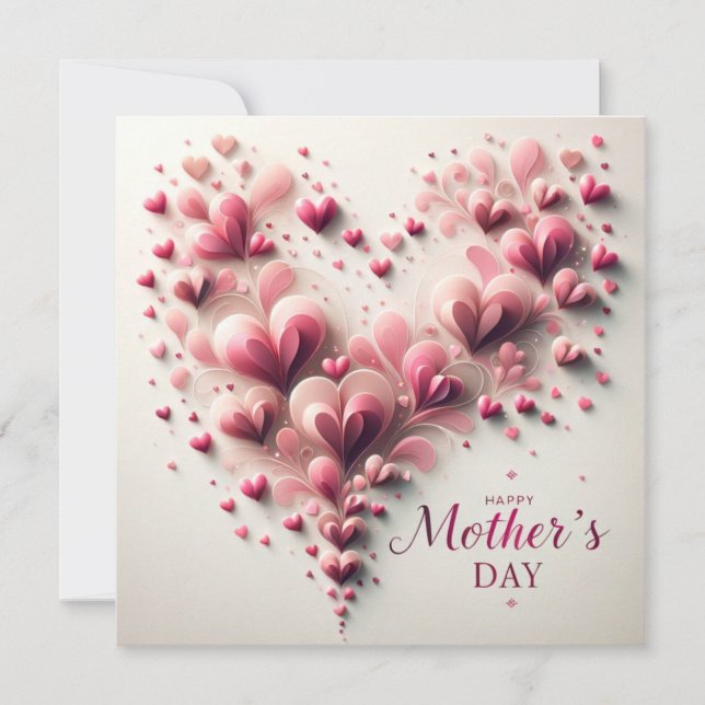 Tarjeta Festiva Elegante Día de la Madre Personalizado (Anverso)