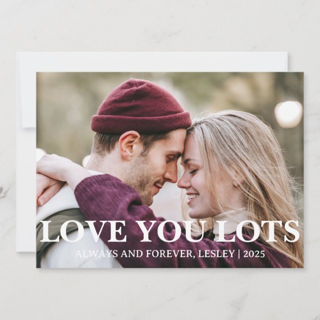 Tarjeta Festiva Elegante Día de San Valentín de la pareja romántic (Anverso)