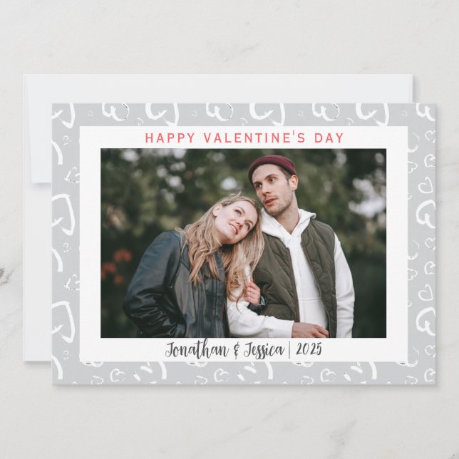 Tarjeta Festiva Elegante Día de San Valentín de la pareja romántic (Anverso)