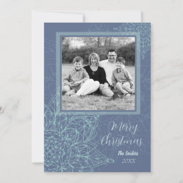 Tarjeta Festiva Elegante diseño de copos de nieve con vacaciones f