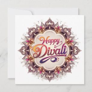 Tarjeta Festiva Elegante Diwali Festival de la Luz Feliz