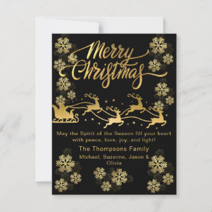 Tarjeta Festiva Elegante dorado lindo Letter Fotos navideñas