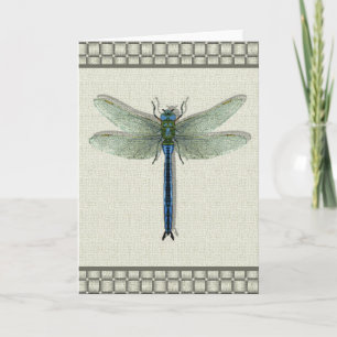 Tarjeta Festiva Elegante Dragonfly azul