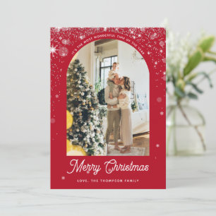 Tarjeta Festiva Elegante Ducha Flake Con Navidades De Fotografía F