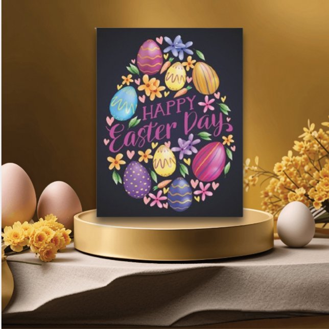Tarjeta Festiva Elegante Egg Feliz Día de Pascua (Subido por el creador)