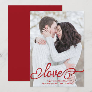 Tarjeta Festiva Elegante El día de San Valentín de escritura de am