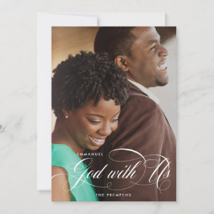 Tarjeta Festiva Elegante Emmanuel Dios con nosotros foto