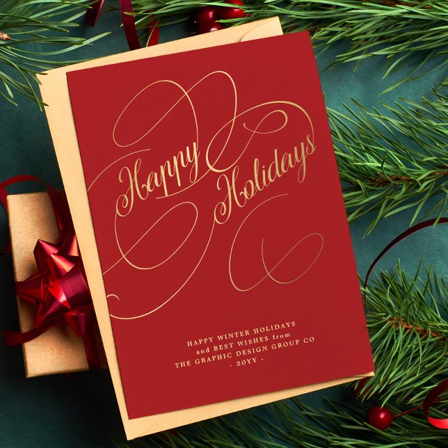 Tarjeta Festiva Elegante empresa de guiones de oro (Subido por el creador)