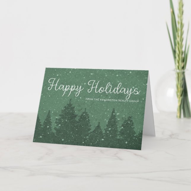 Tarjeta Festiva Elegante empresa de negocios vacaciones de inviern (Anverso)