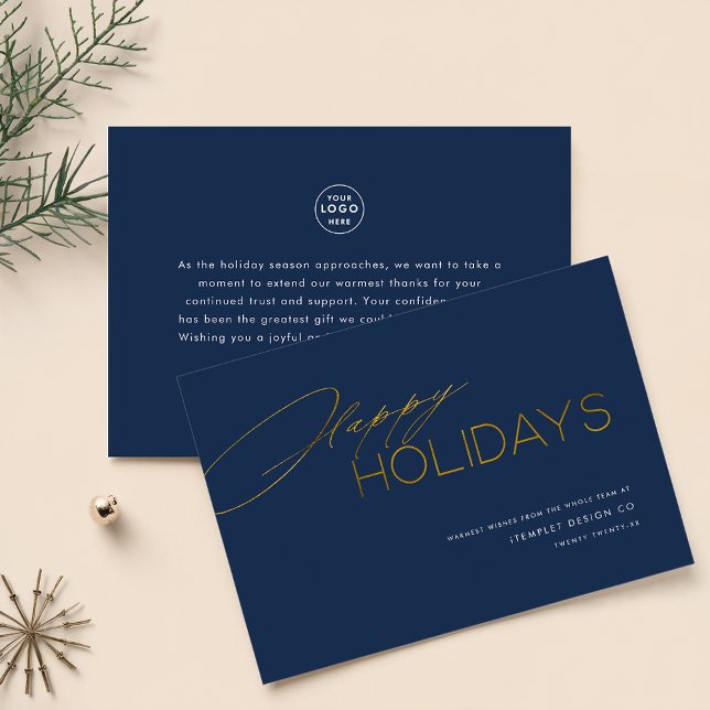 Tarjeta Festiva Elegante Empresa Navidades de Pequeñas Empresas (Subido por el creador)