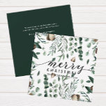 Tarjeta Festiva Elegante escritura negra Magnolia Eucalyptus Green<br><div class="desc">Elegante tarjeta de feriado Magnolia Eucalyptus Greenery. Envíe saludos de vacaciones a sus seres queridos con estas modernas tarjetas de vacaciones festivas de diseño no fotográfico. Todos los textos están preorganizados para que puedas personalizarlos fácil y rápidamente con tus propios detalles. ¡Felices Fiestas!</div>