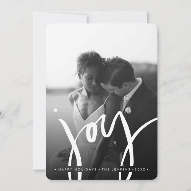 Tarjeta Festiva Elegante, eterno, simple JOY FESTIVAL FOTO (Anverso)