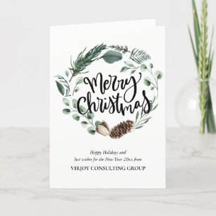 Tarjeta Festiva Elegante Eucalyptus Pine Greenery Photo Business