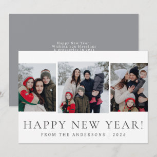 Tarjeta Festiva Elegante familia de Año Nuevo Feliz de Año Nuevo 3