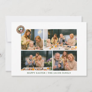 Tarjeta Festiva elegante familia de Bendición Moderna de Pascua Cu