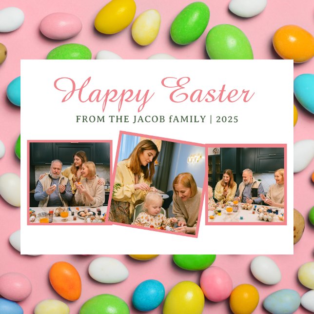 Tarjeta Festiva elegante familia de Bendición Moderna de Pascua Tr (Subido por el creador)
