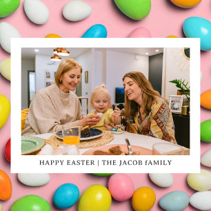 Tarjeta Festiva elegante familia de Bendición Moderna de Pascua Un
