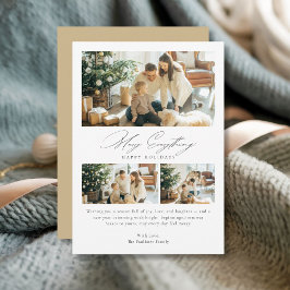 Tarjeta Festiva Elegante familia de Navidades de fotos Merry Every