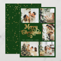 Elegante familia de Navidades Retro Green y Faux G