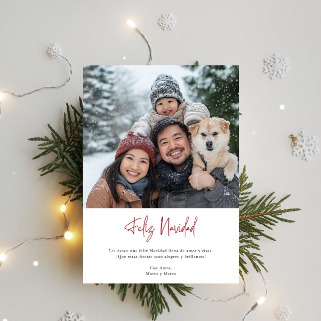 Tarjeta Festiva Elegante familia diversión foto Navidades Feliz Na (Subido por el creador)