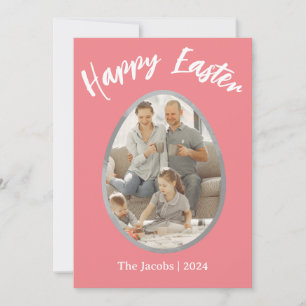 Tarjeta Festiva Elegante familia Eggs Happy Easter una foto